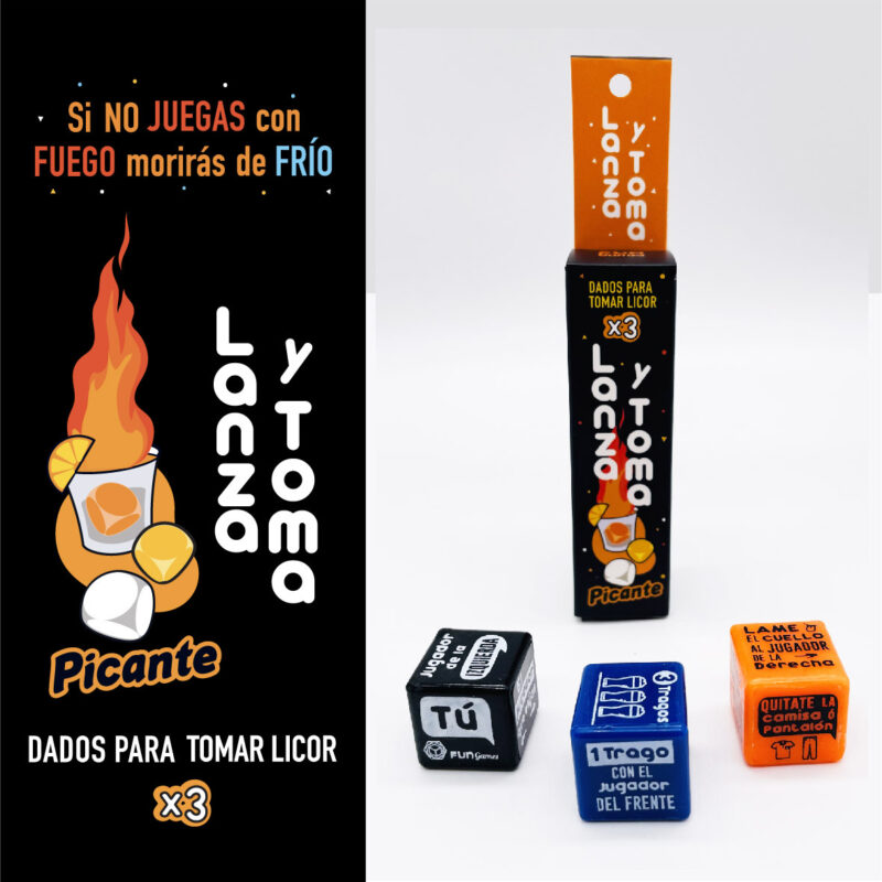 JUEGO DE DADOS LANZA Y TOMA PICANTE