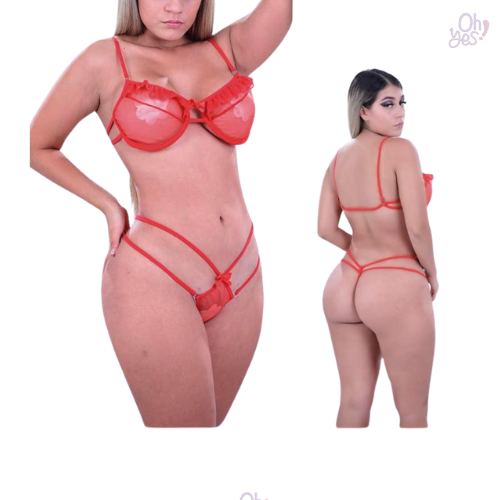 Conjunto lencería Color Rojo - Color Negro