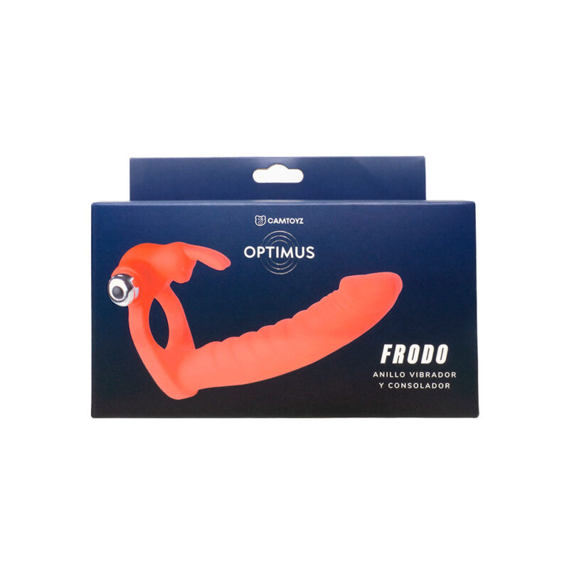 Optimus Anillo Vibrador y Consolador Frodo rojo