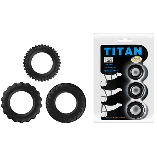 Anillo Retardante De Eyaculacion Titan Kit X3
